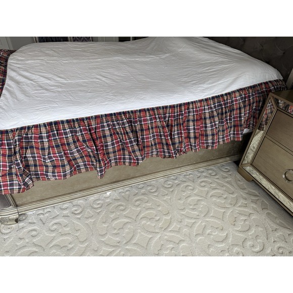 Ralph Lauren Other - Ralph Lauren Red Navy Plaid Bed Skirt